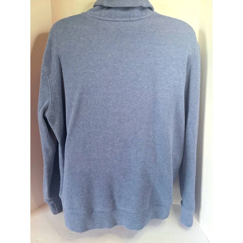 Polo Ralph Lauren Mens Shawl Collar Button Sweater Blue Heather Cotton XL